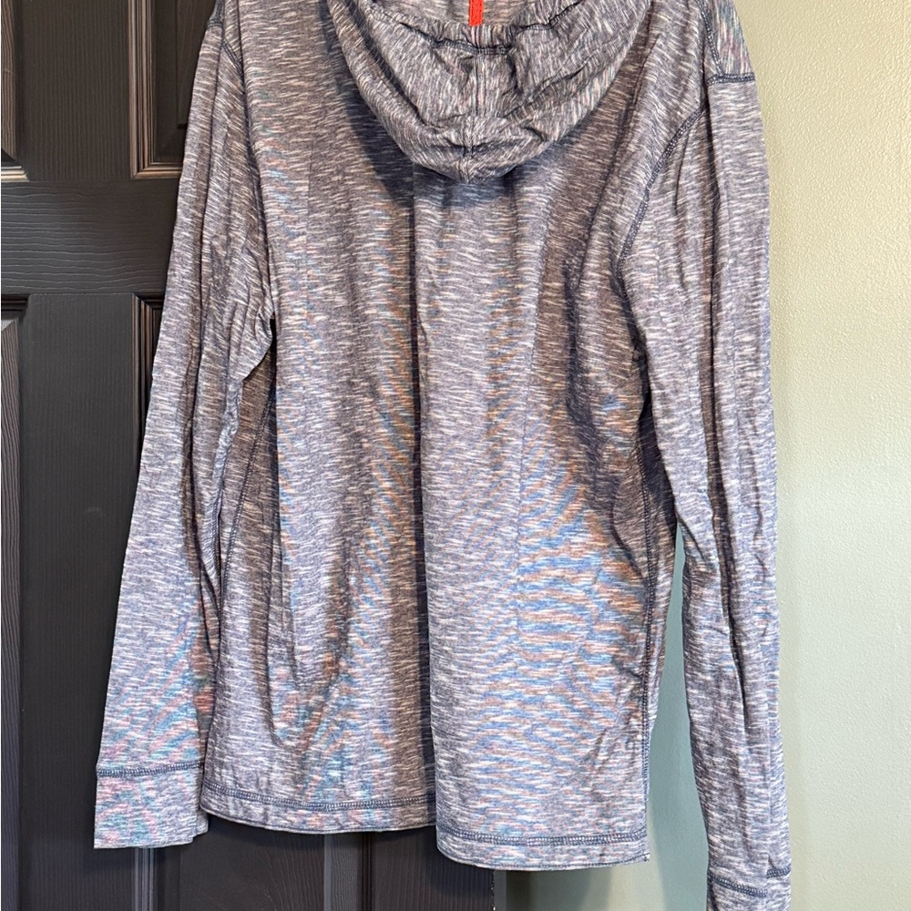 Men’s Ruff Hewn Blue Long-Sleeved Hooded Shirt - Picture 3 of 4
